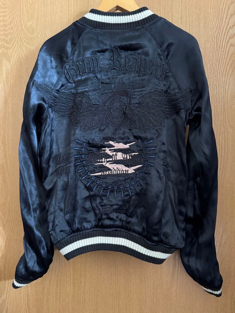 AVIREX 虎と桜刺繍のスカジャン ターコイズ リバーシブル 美品