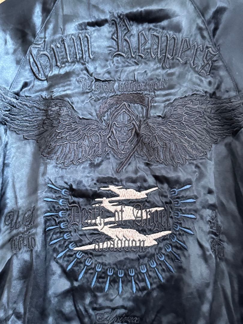 AVIREX 虎と桜刺繍のスカジャン ターコイズ リバーシブル 美品