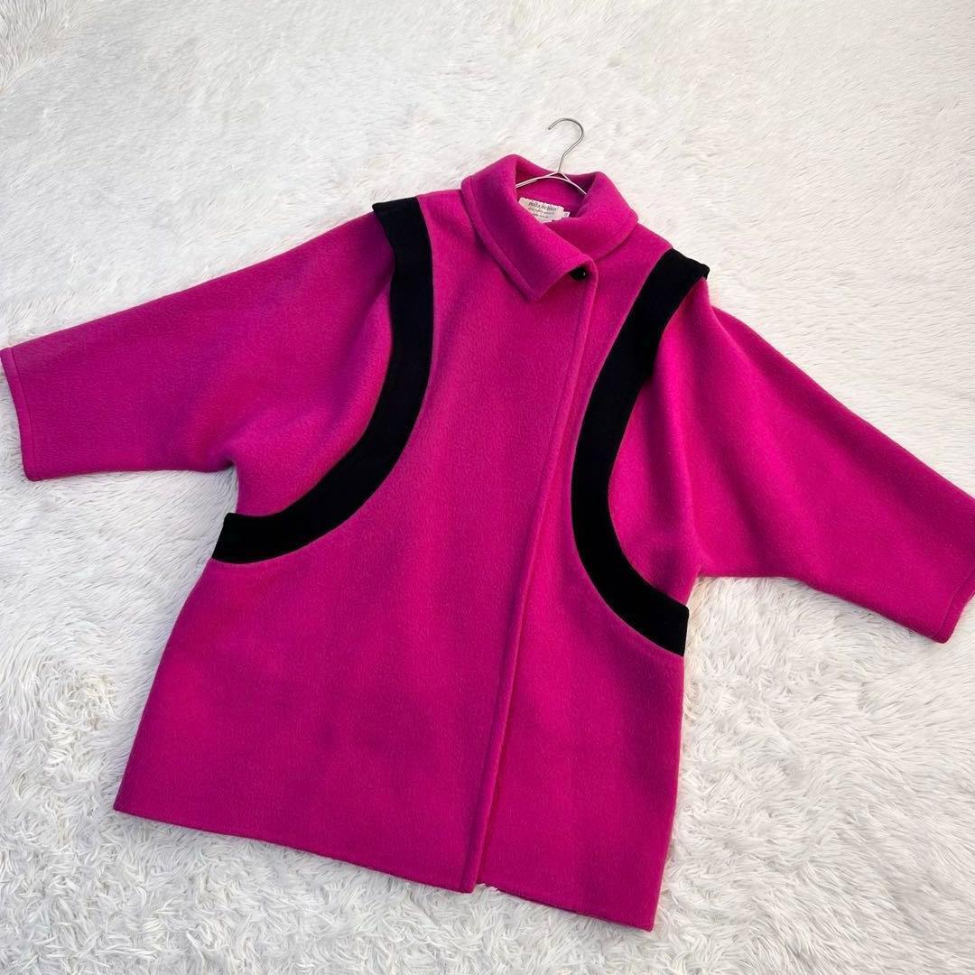 ミラショーン イタリア ダブルフェイス オーバーコート マゼンタ XL アンゴラ