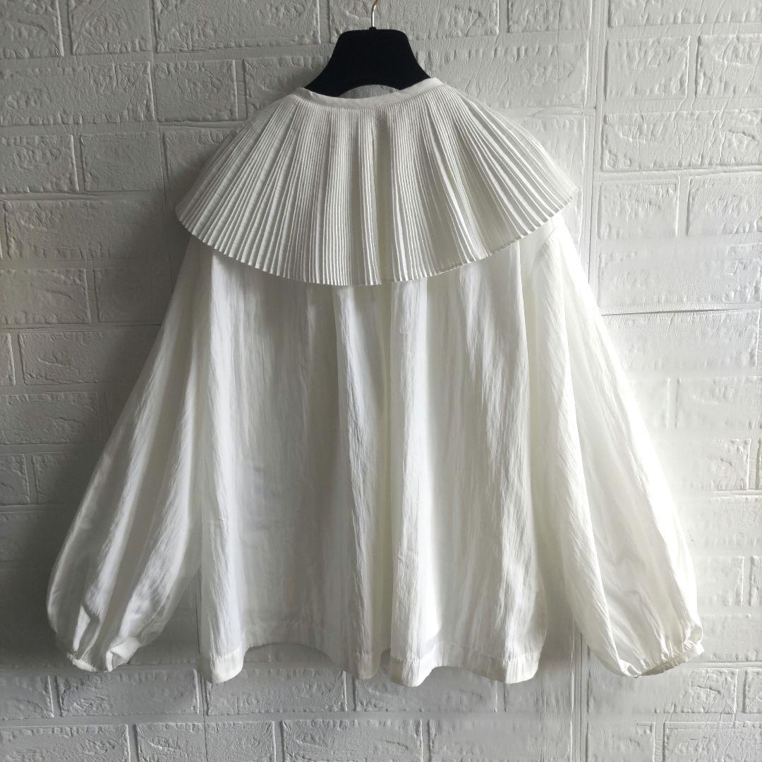 美品✨MACHATT 　マチャット　プリーツカラーブラウス 　ビッグカラー