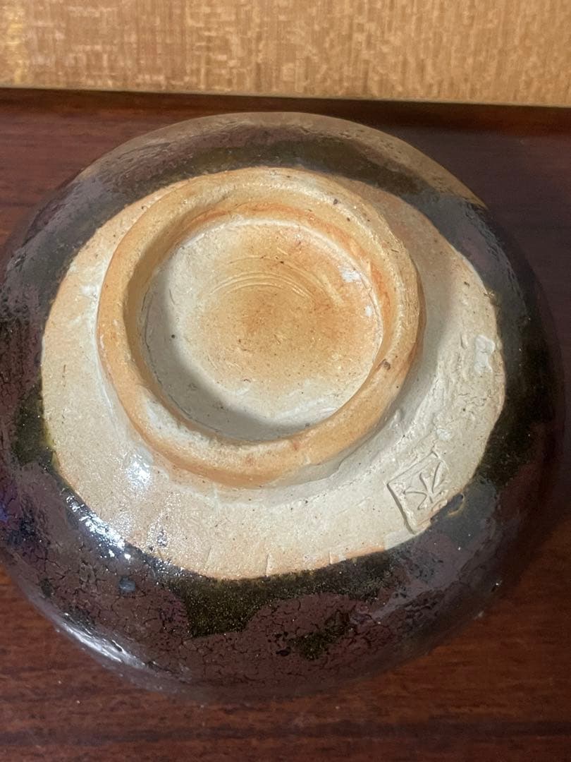希少骨董抹茶盌(碗 )壺屋焼(琉球焼) 小橋川永弘作　茶碗 美品 箱付き