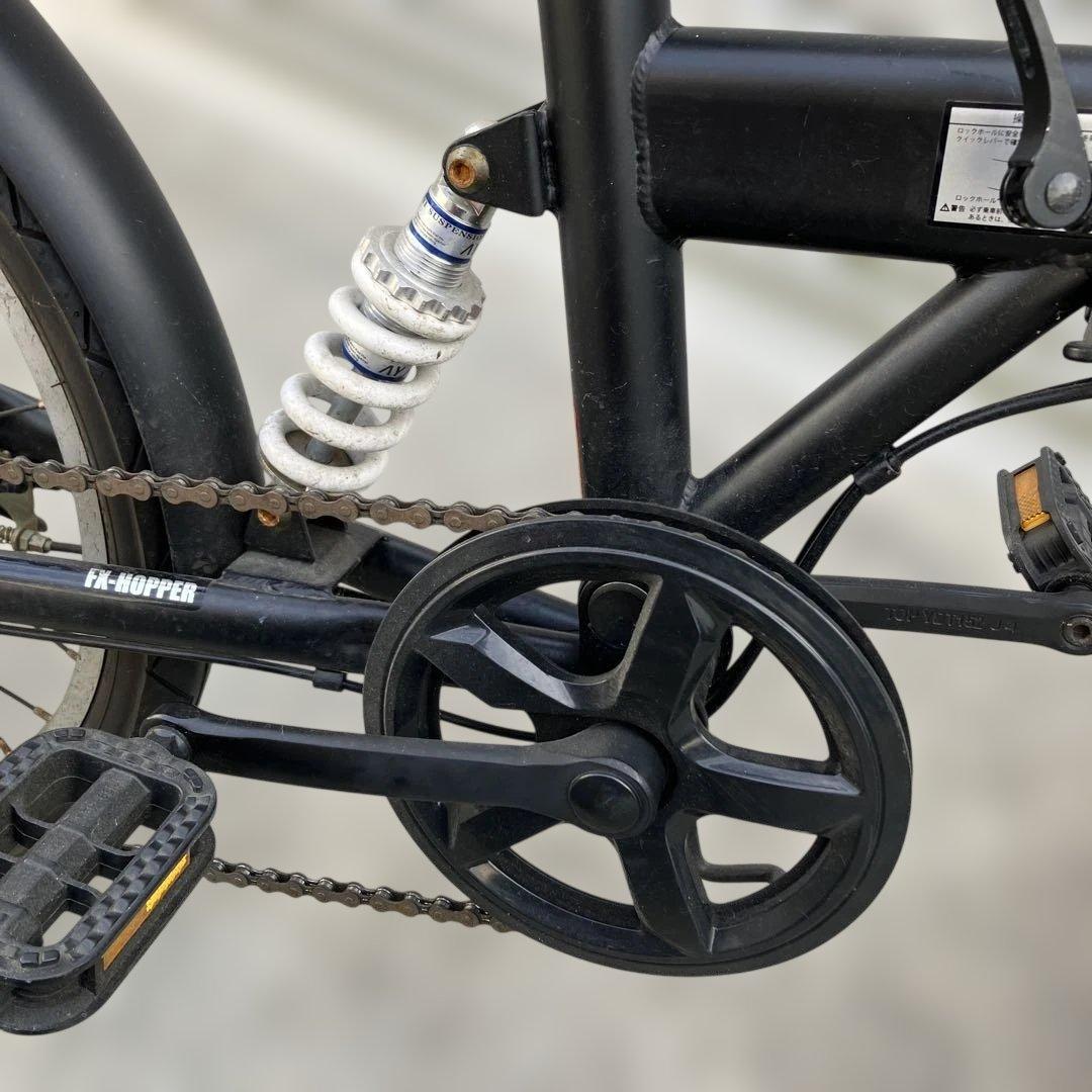HOPPER 折りたたみ自転車 ブラック　20インチ　外装6段　ヘッドライト付き