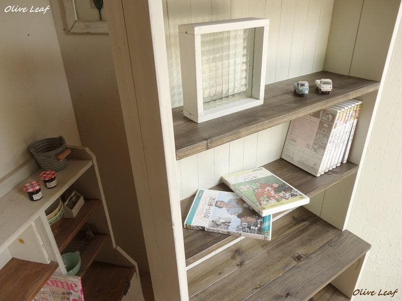 サイズ、デザインオーダー可！6段カップボードW64シャビーエスプレッソ●受注製作