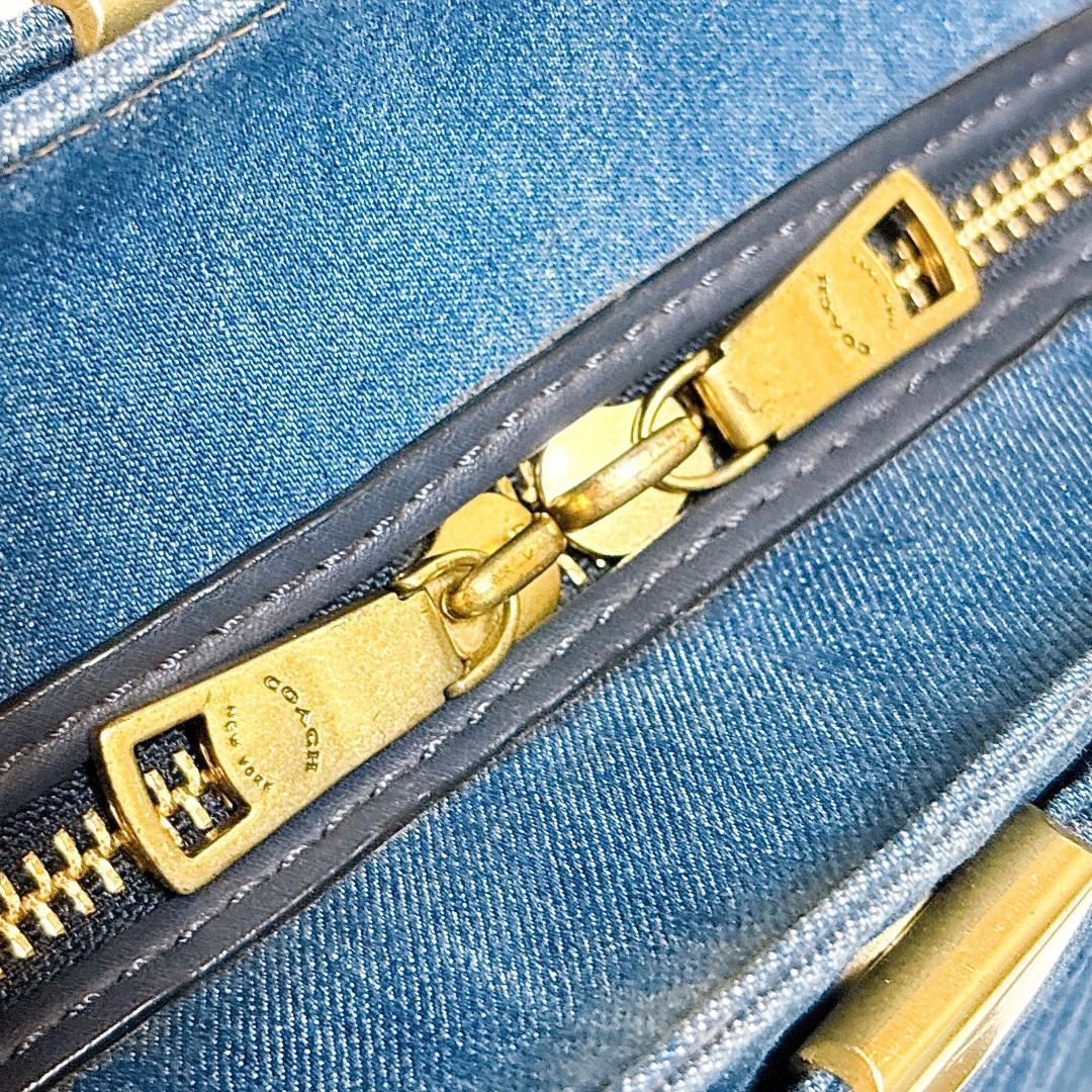 希少　コーチ　ドリーマー　ハンドバッグ　2way デニム×レザー　青