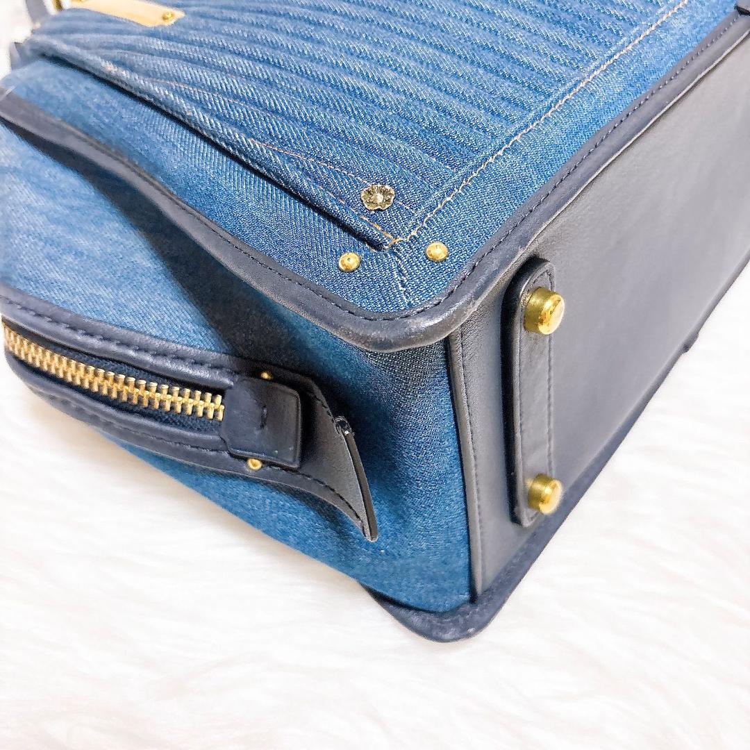 希少　コーチ　ドリーマー　ハンドバッグ　2way デニム×レザー　青
