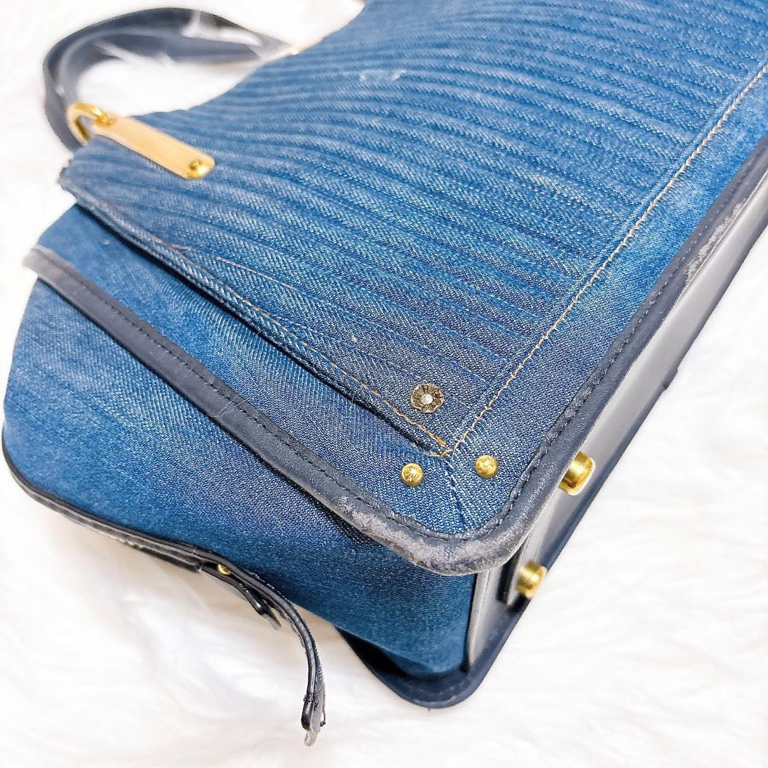希少　コーチ　ドリーマー　ハンドバッグ　2way デニム×レザー　青