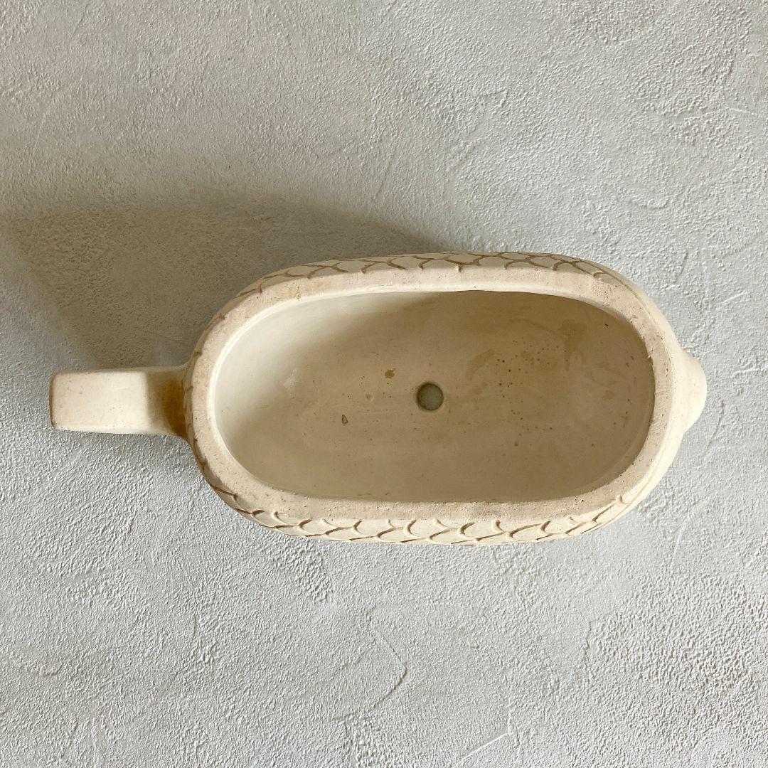 魚と顔の陶器製置物セット