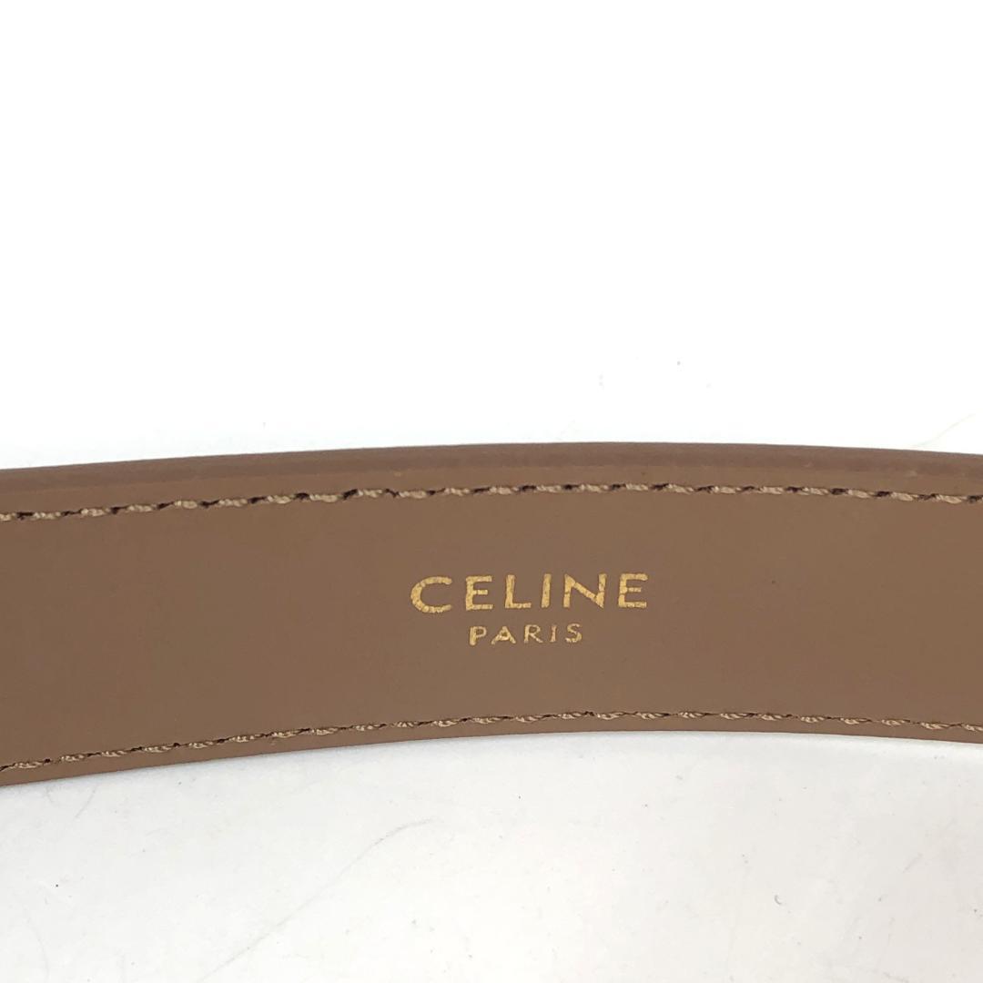 10F387 CELINE セリーヌ トリオンフ ベルト 70 茶系 革