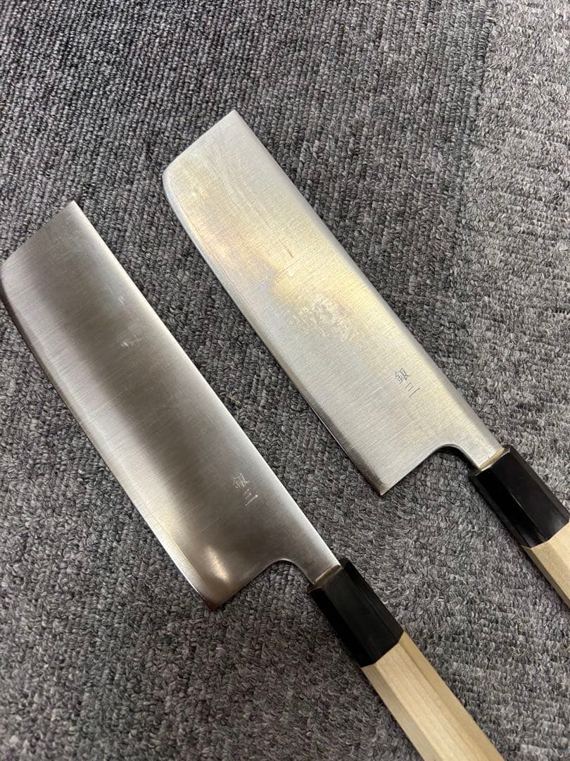 [2個セット] 包丁 菜切包丁 銀三 165mm 水牛八角柄 ステンレス