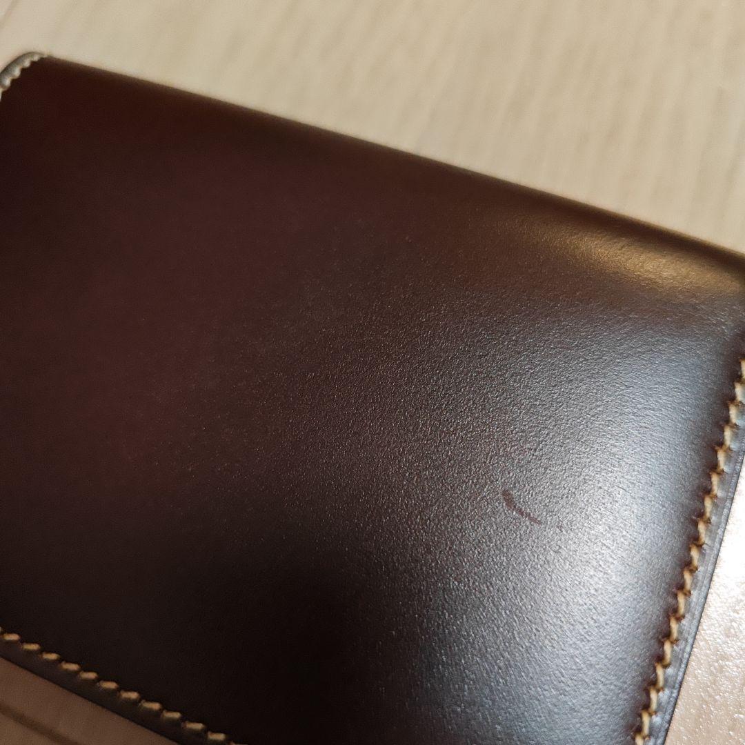 【美品】万双 名刺入れ　コードバン　ボルドー