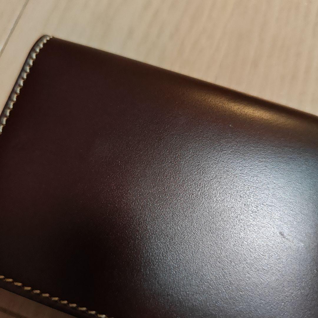【美品】万双 名刺入れ　コードバン　ボルドー