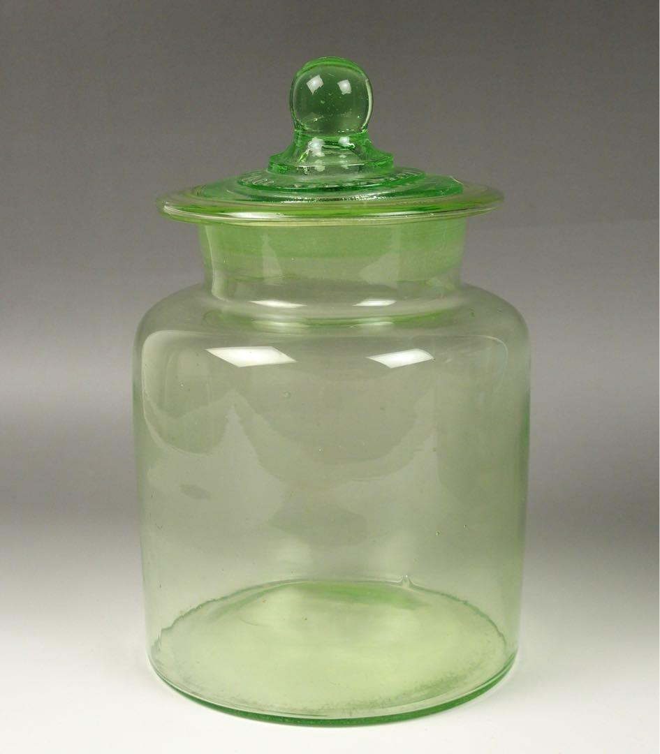 ウランガラスのキャンディボックス　ガラス瓶