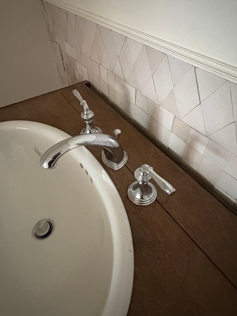 フレンチシャビーアンティーク 木製洗面台 陶器製洗面ボウル付き