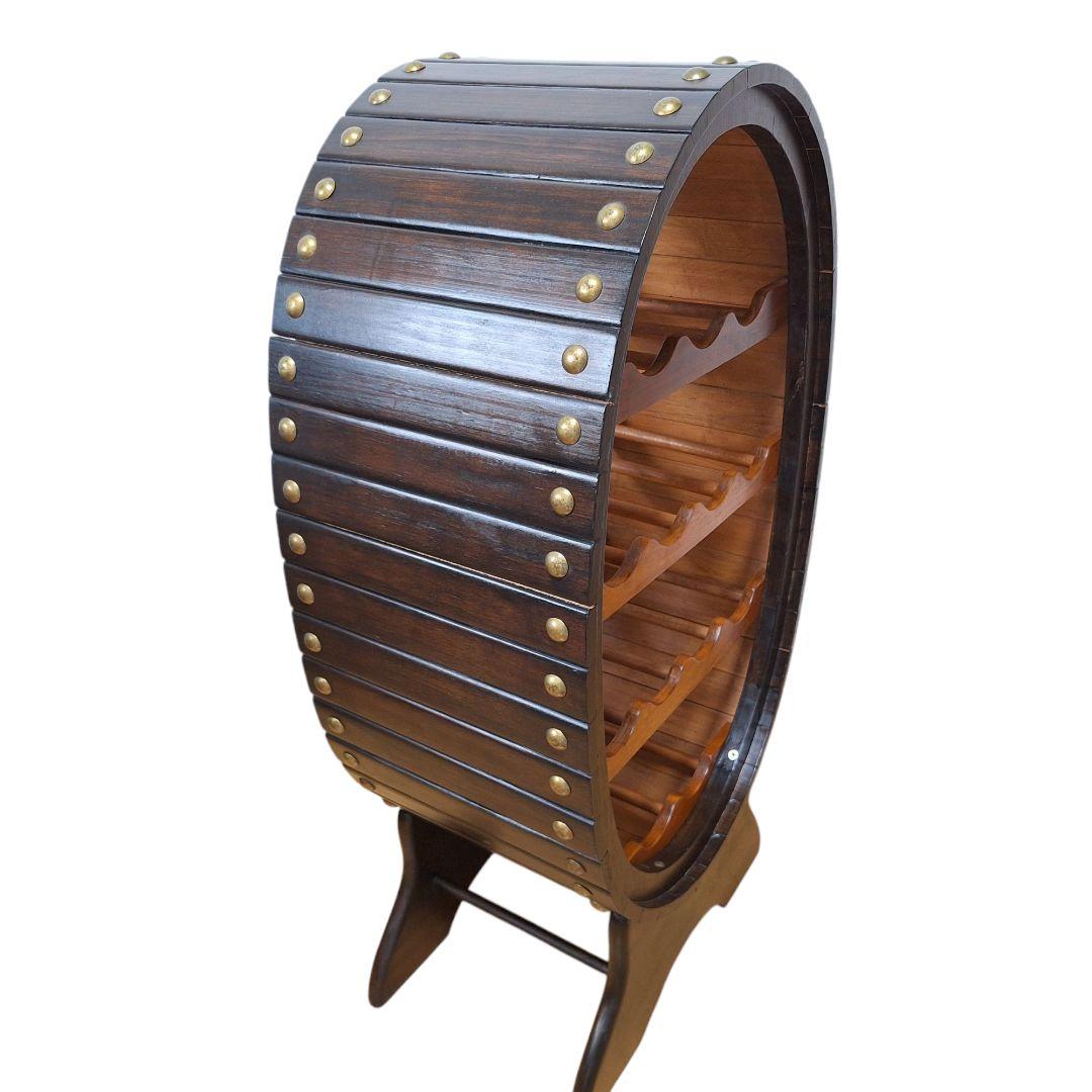 ヴィンテージ風　木製ワインラック　樽型　13本収納　ワインセラー　ボトルラック