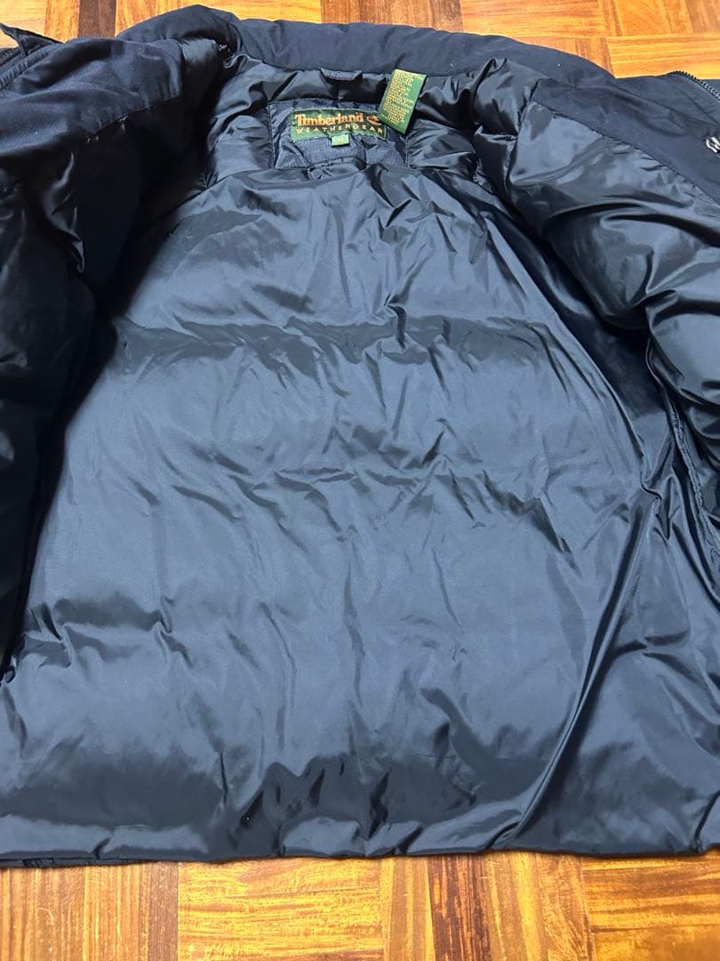 【90s当時物 ティンバーランド】サイズM刺繍ロゴダウンジャケット黒