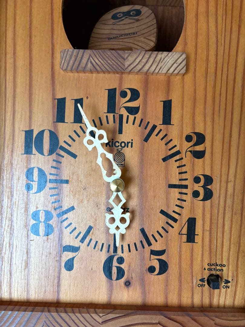 キコリデザイン研究所　クオーツクロック　たぬきドリ　レトロ