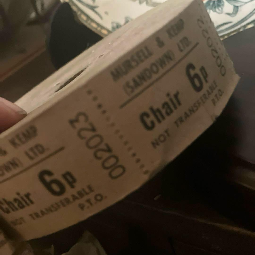 超レア　イギリスヴィンテージチケットロール１本　くすみブラウン　ベージュ