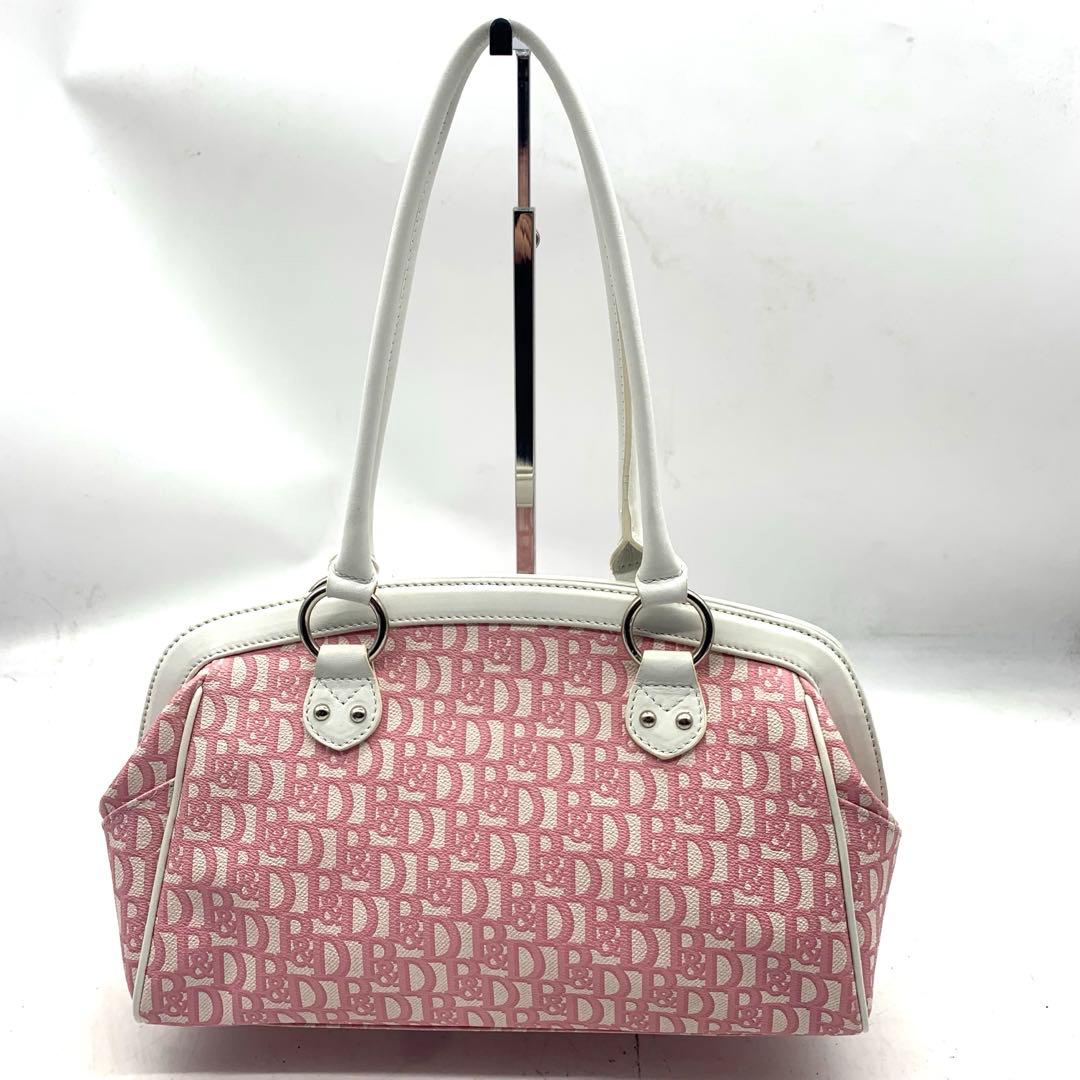 Pinky &Dianne トートバッグ　キャンバス　レザー　ピンク