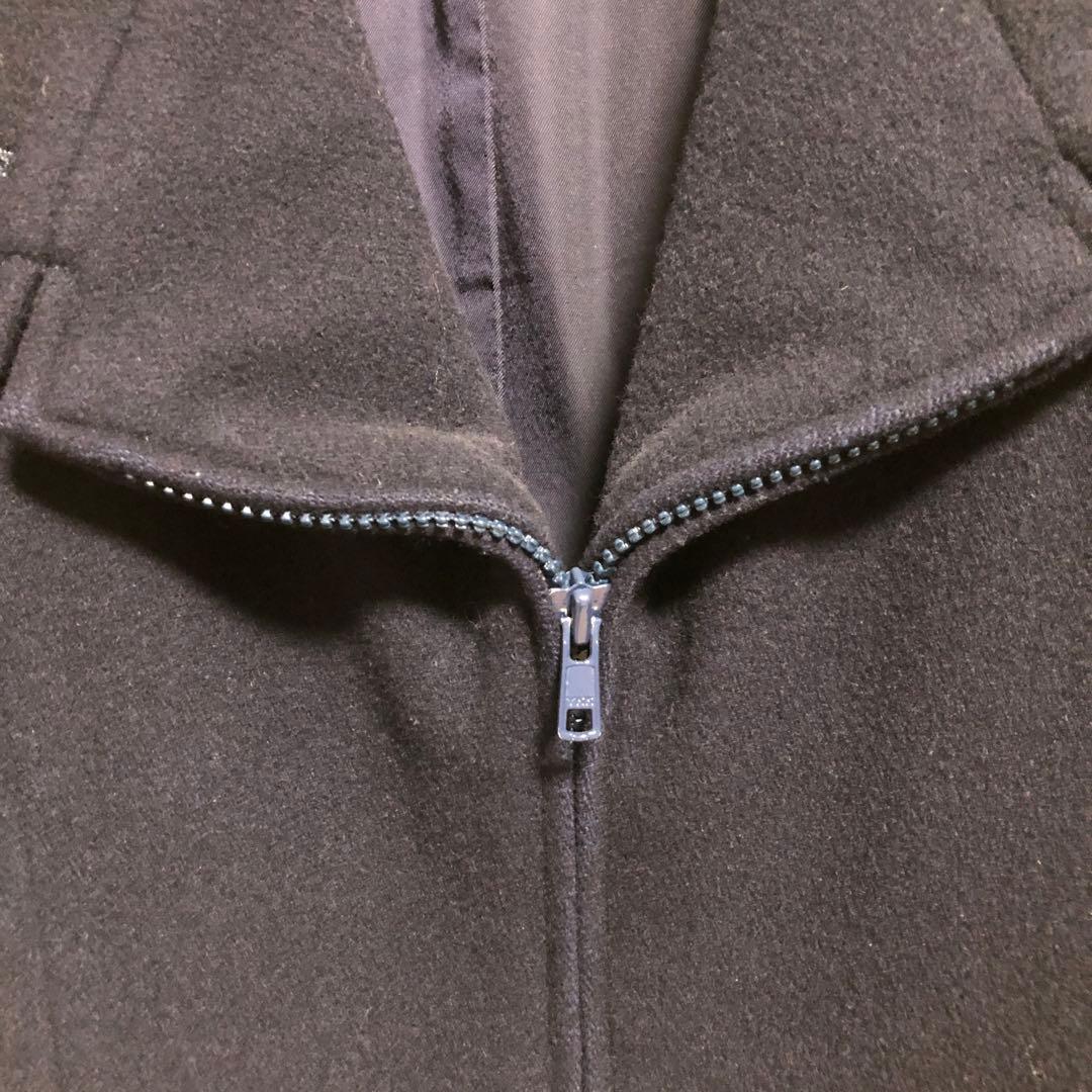 ヨウジヤマモト　ネイビー ウール混合 ピーコート