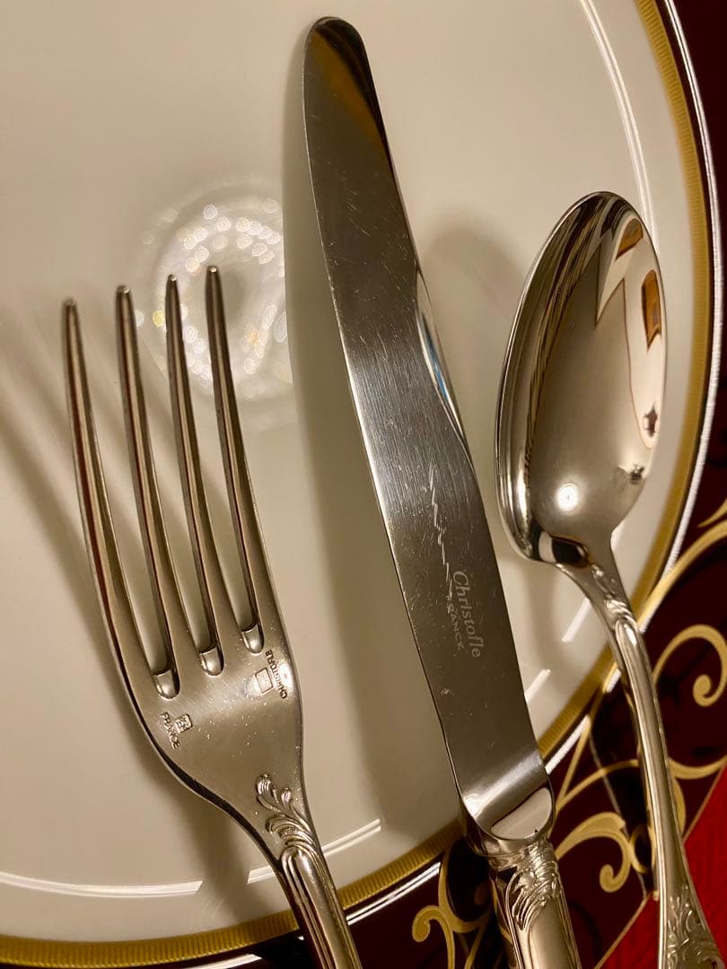 【やっぱりマルリー☆美品☆】クリストフル マルリー スタンダードカトラリーセット