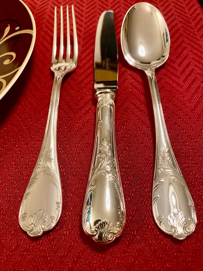 【やっぱりマルリー☆美品☆】クリストフル マルリー スタンダードカトラリーセット