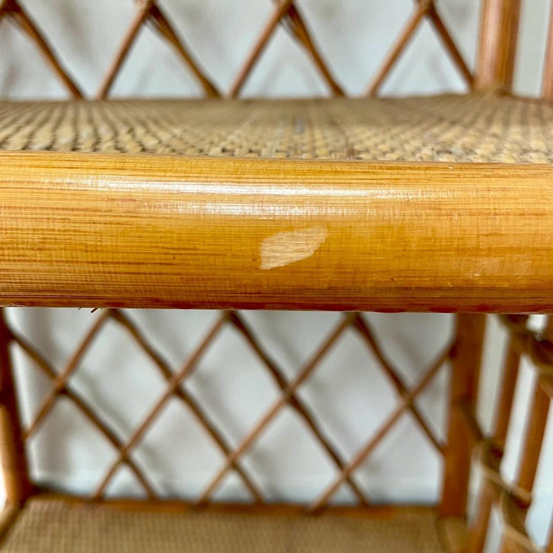 ヴィンテージ ラタンラック オープンラック 籐家具 収納 ナチュラル ビンテージ