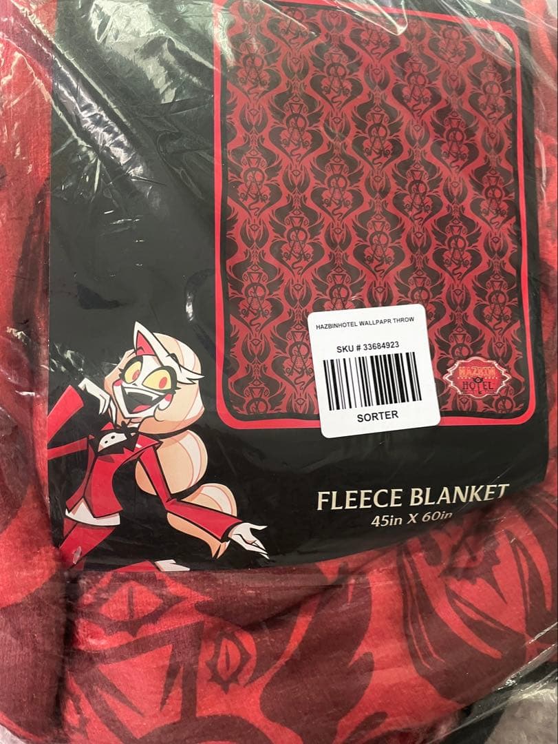 Hazbin Hotel フリースブランケット 赤 ハズビンホテル アラスター