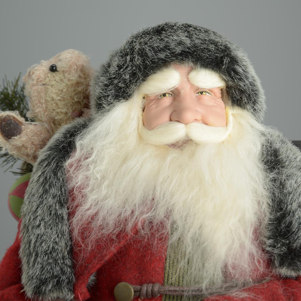 そりに乗ったサンタクロース　大きな人形　オブジェ　飾り物