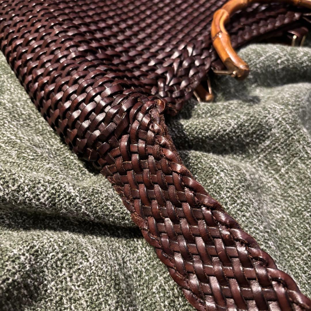 c*a様 正規品⭐️ GUCCI グッチ　バンブーハンドバッグ　編み込み　ヴィン