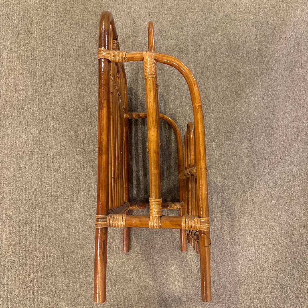 ラタン アーチ型 スリッパラック ブラウン　ビンテージ
