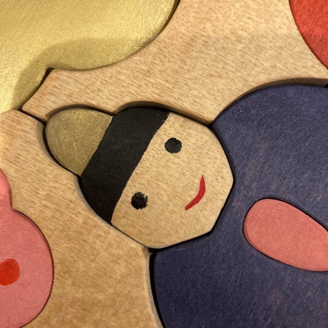 【美品】ひな祭り　木製　雛人形　立体パズル　コンパクト