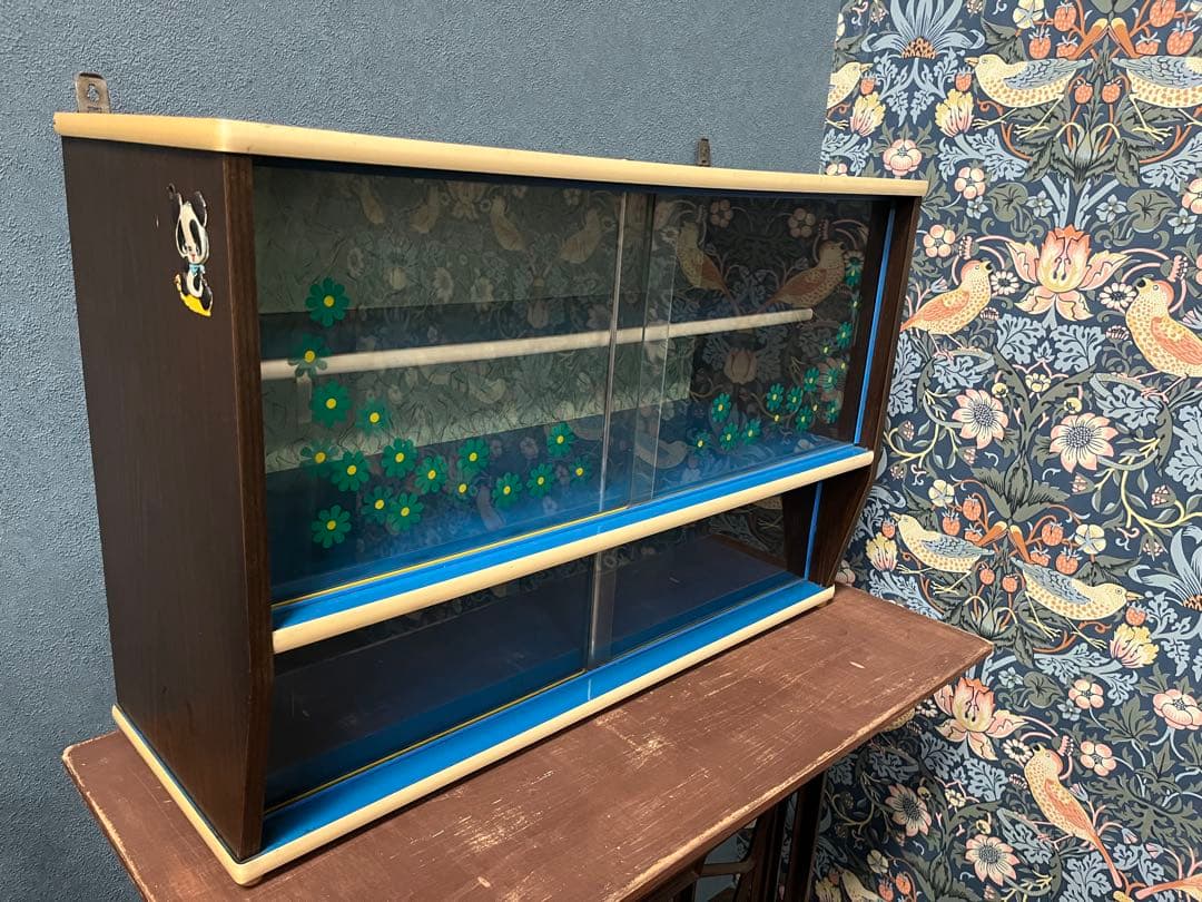 希少 釣り戸棚 レトロポップ 昭和レトロ 当時物 インテリア アンティーク 花柄