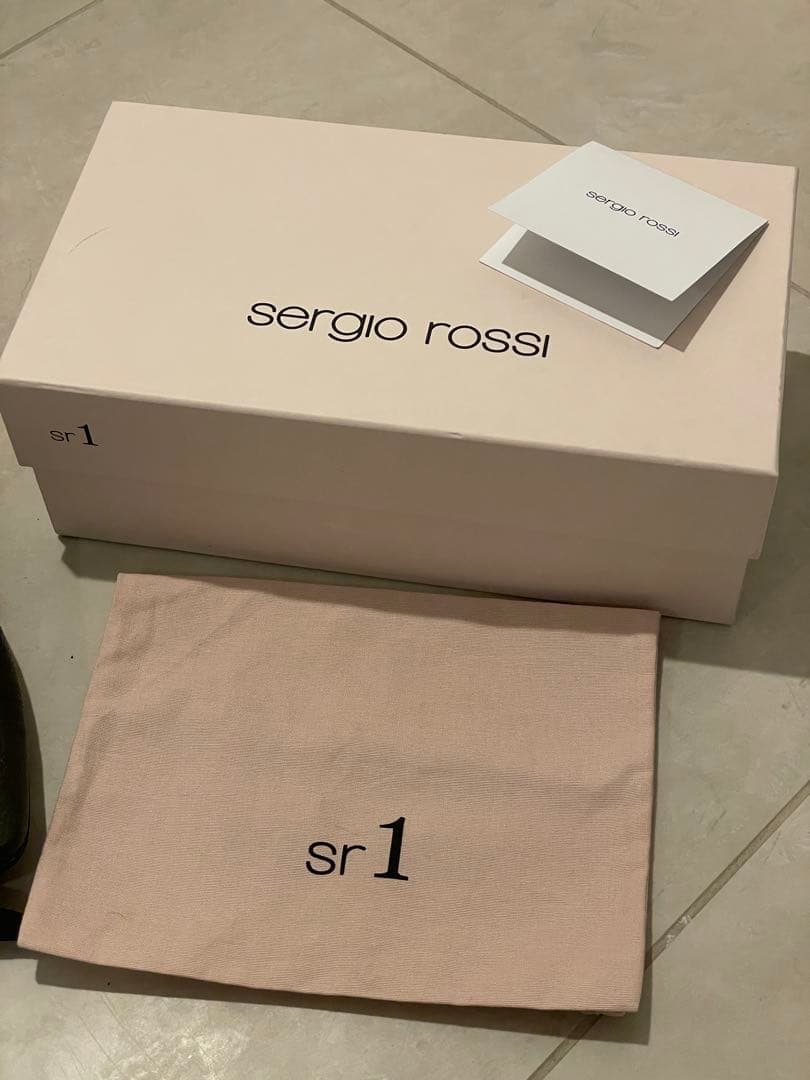 Sergio Rossi sr1オリーブグリーン レザー ローファー