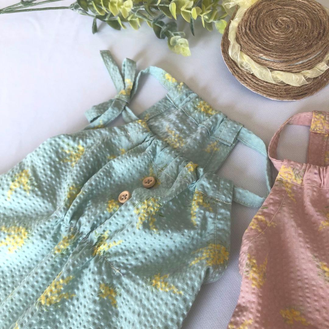 ハンドメイド　ミモザワンピース　オーダー小型犬