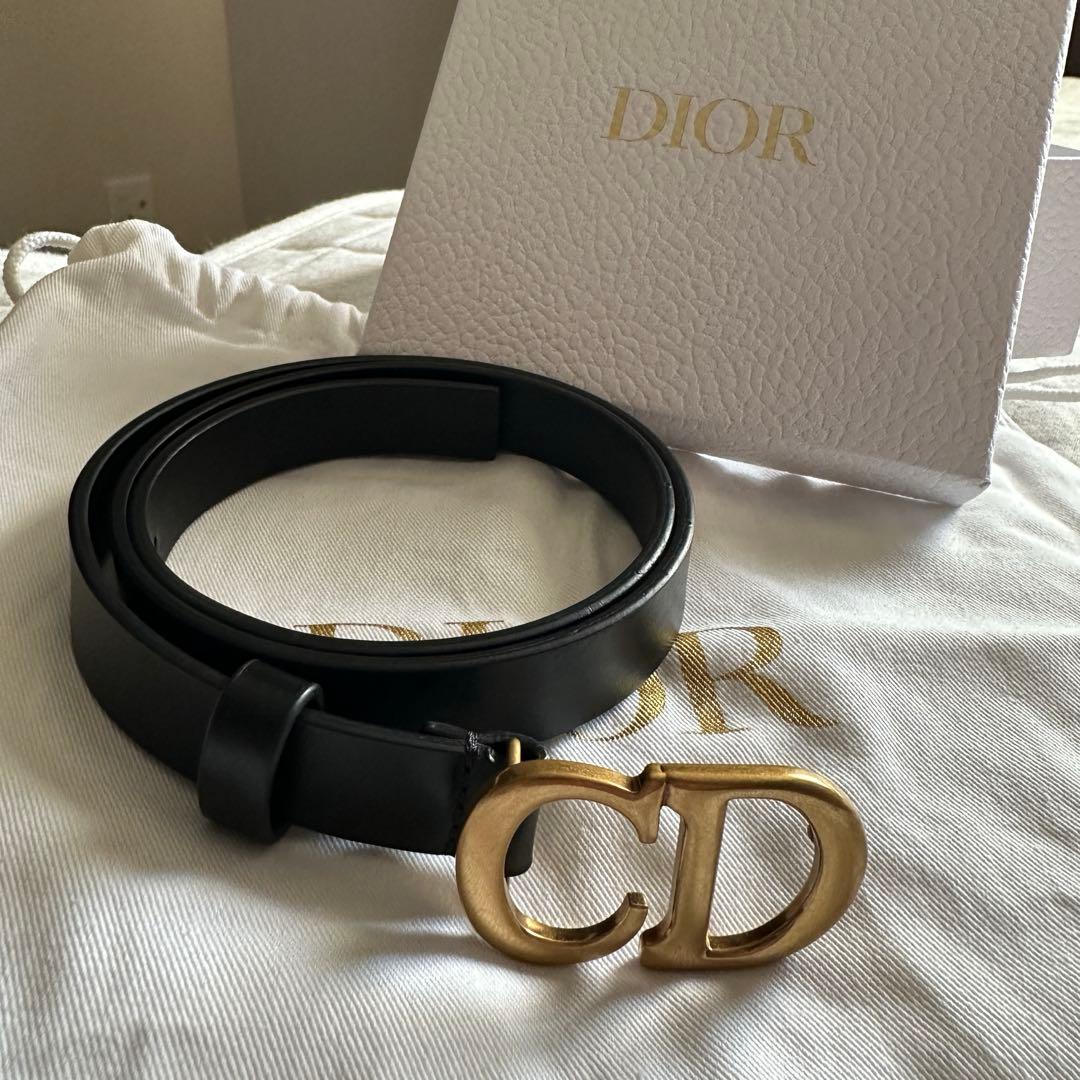 Dior CDロゴ ベルト ブラック　20mm 75cm
