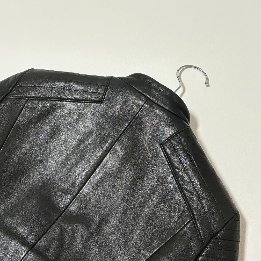 【希少】ポールスミス ライダースジャケット 羊革 ノーカラー L シングル