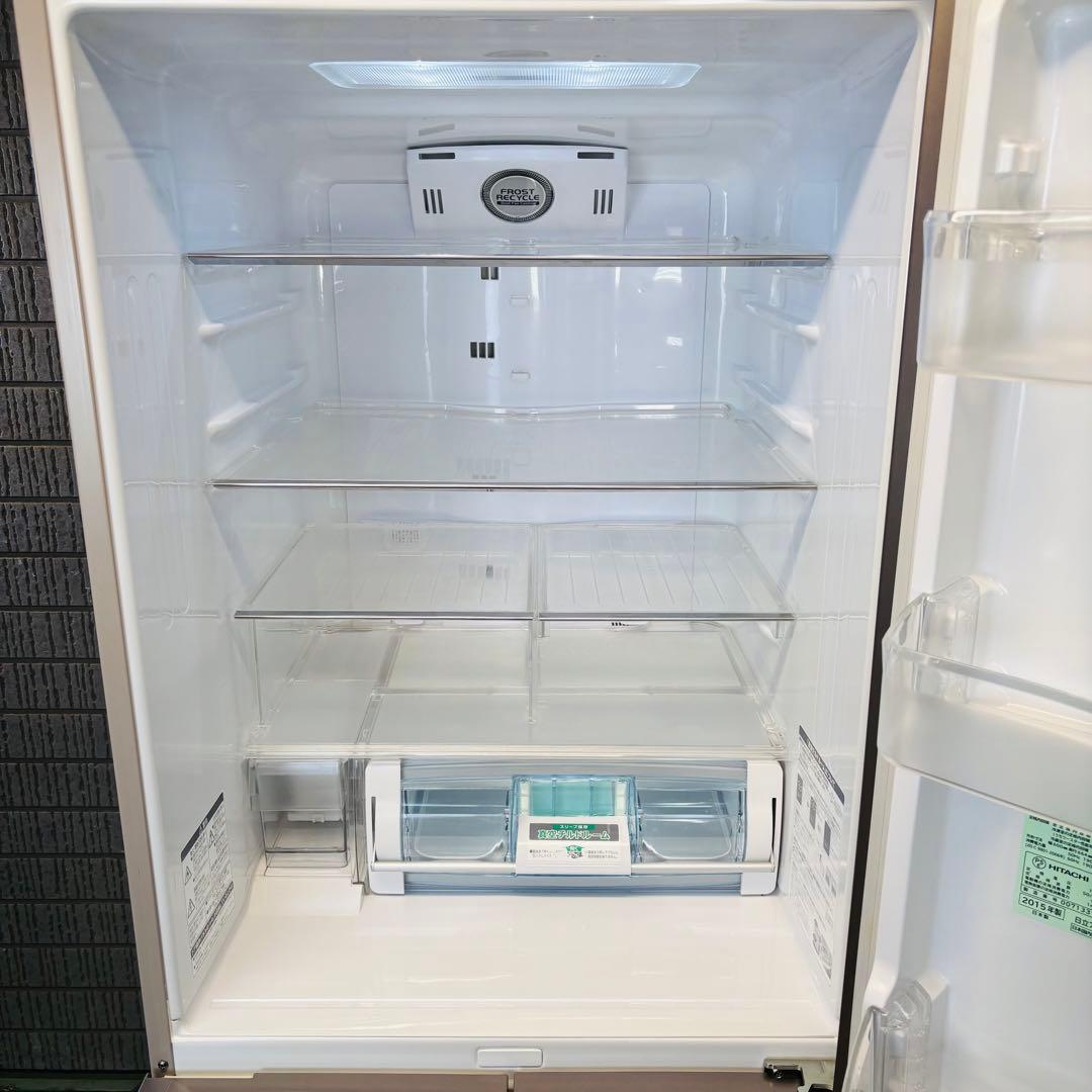 日立 415L 冷蔵庫 大容量 ガラストップ 真空チルド【地域限定配送無料】
