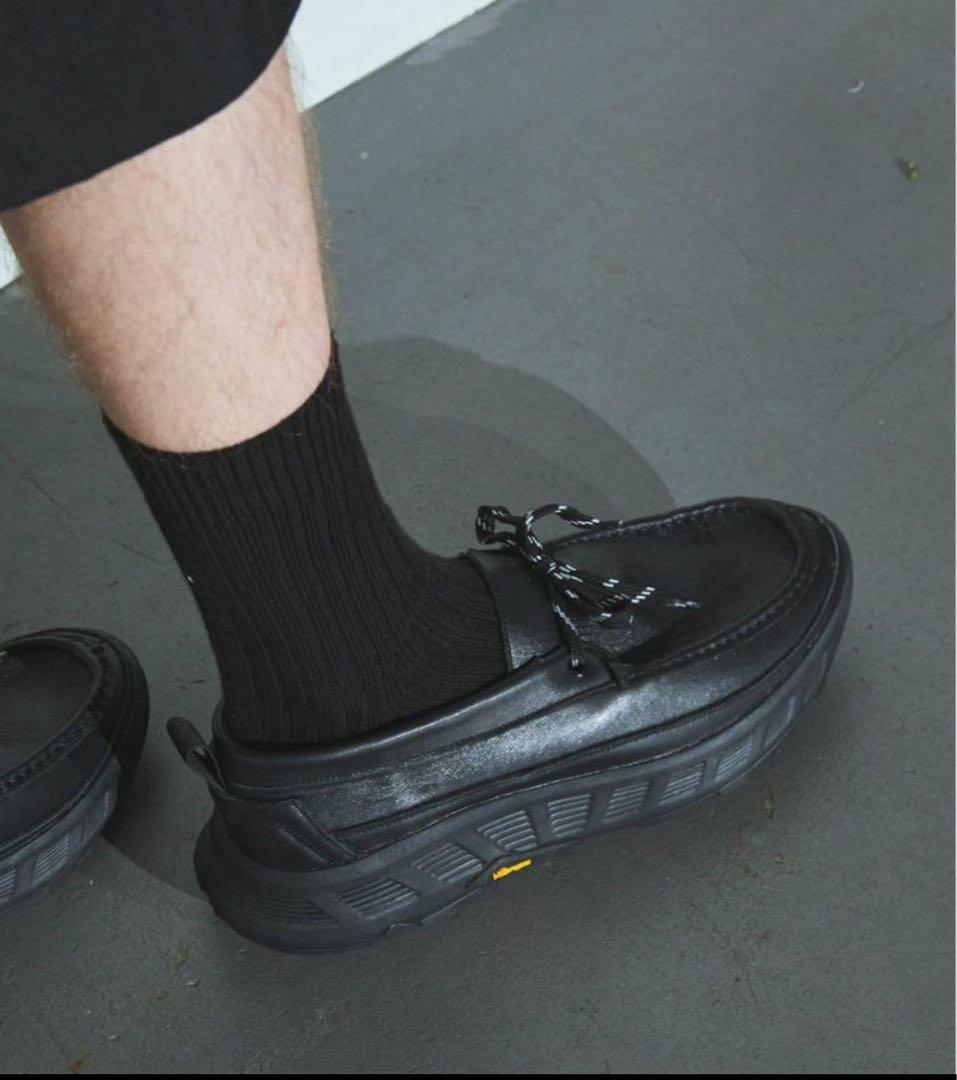 ボリュームVIBRAMソールリアルレザーモカシンスニーカー　42