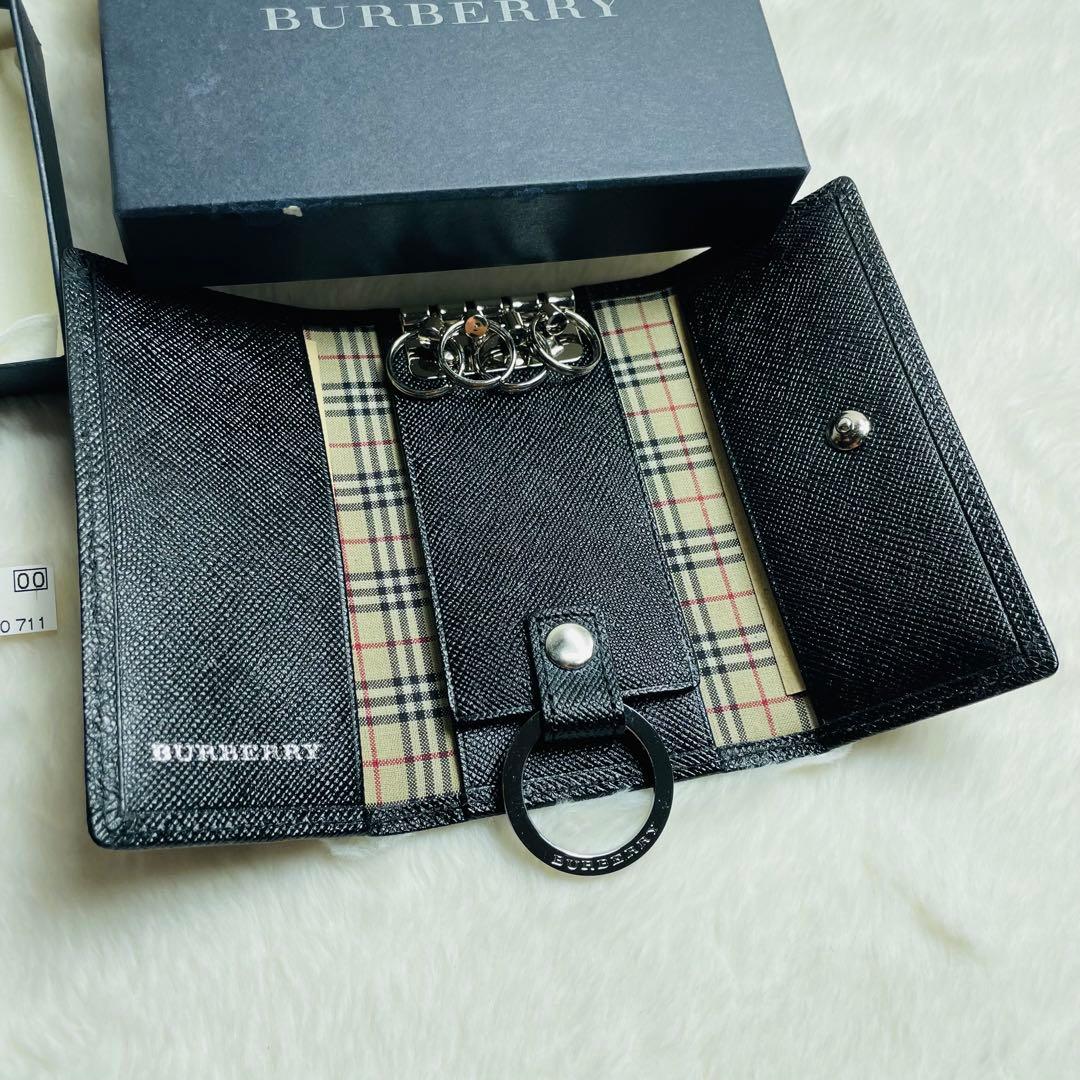 新品未使用正規品BURBERRY ノバチェック キーケース ブラック キーリング
