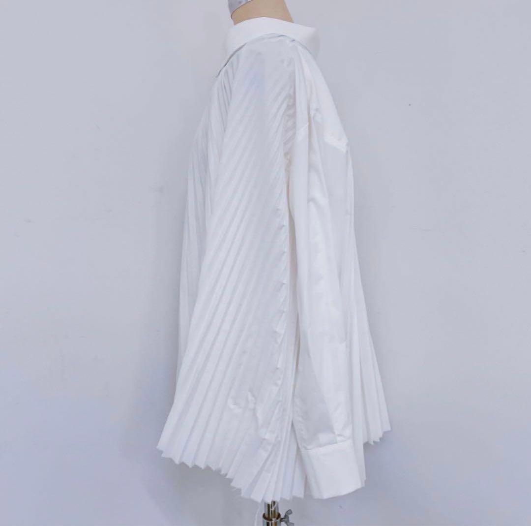 9DM17 sacai サカイ 長袖シャツ プリーツ 19-04805 ホワイト