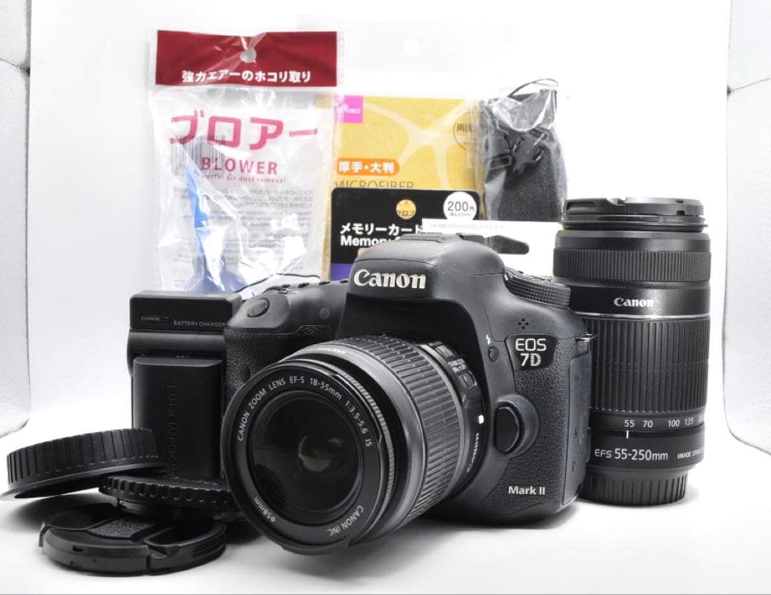 望遠レンズ付✨Canon 7D MarkⅡ 高速連写 スマホ転送 一眼レフカメラ