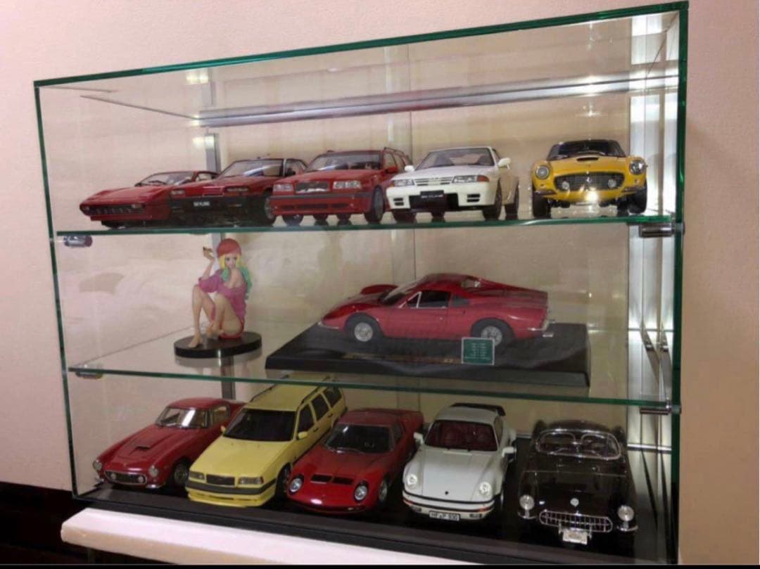 高級ガラスケース☆フィギュア☆コレクション☆1/18☆ミニカー☆ガラスケース☆A