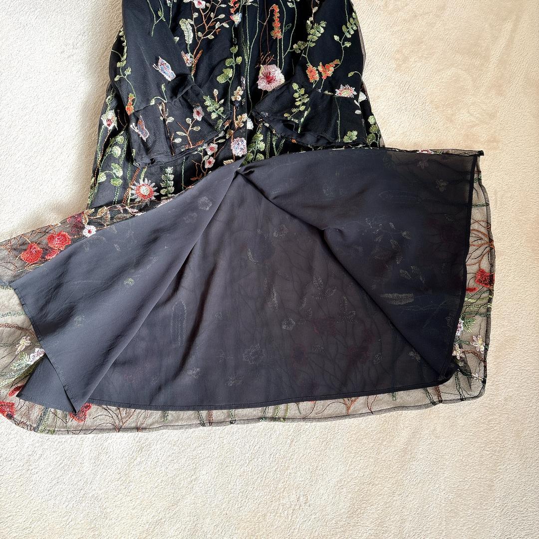 美品⭐️AUSTIN REED 総フラワー刺繍シアーワンピース 羽織 38