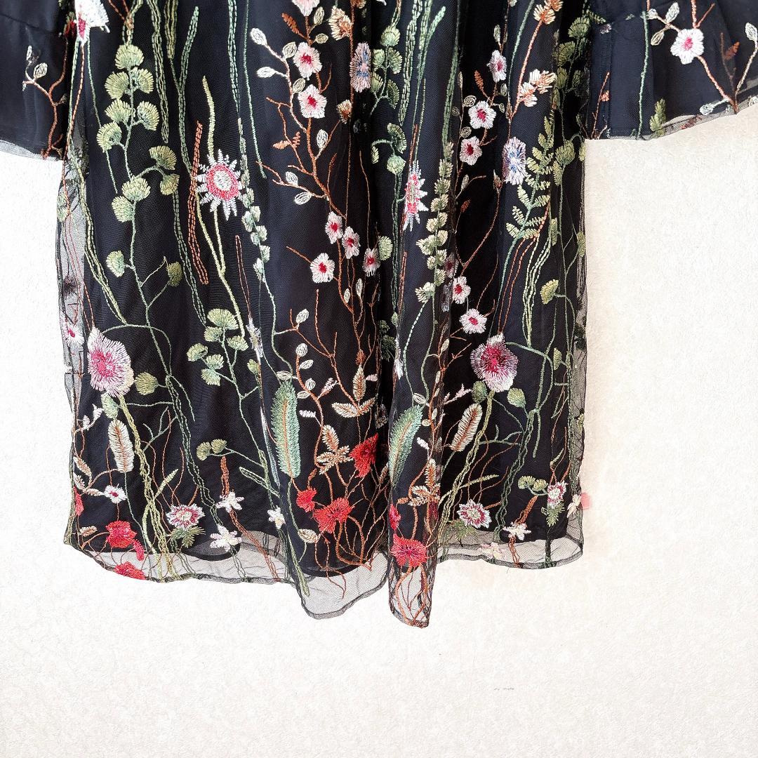 美品⭐️AUSTIN REED 総フラワー刺繍シアーワンピース 羽織 38