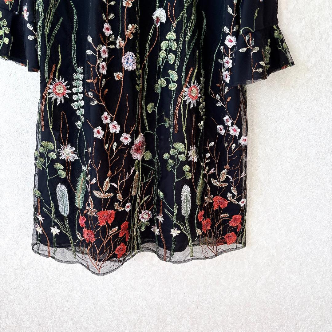 美品⭐️AUSTIN REED 総フラワー刺繍シアーワンピース 羽織 38