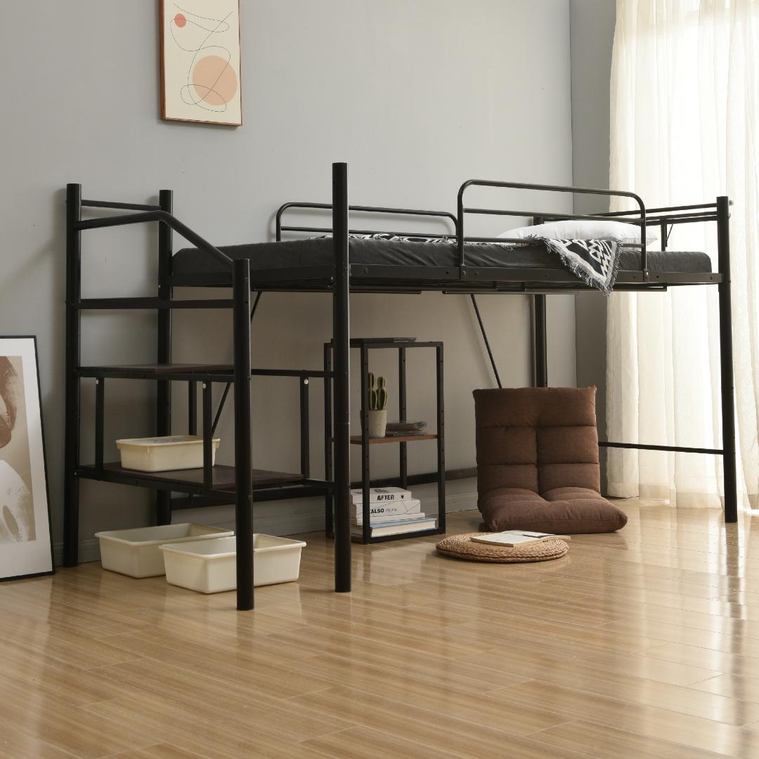 【パイプ床板・Sシングル】ロフトベッド パイプベッド シングル 耐荷重150kg