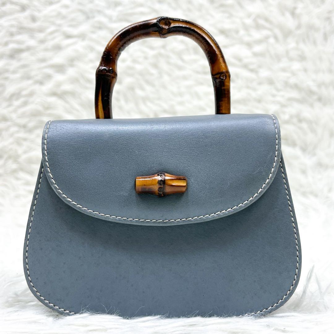 超希少 オールドグッチ バンブー ショルダーポーチ チェーンショルダー レザー