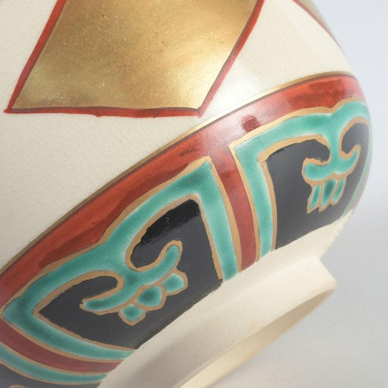 茶道具　京焼　橋本永豊造　仁清写　金菱　茶碗　時代箱　V　9835