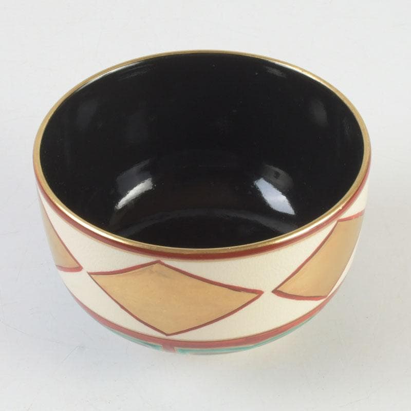茶道具　京焼　橋本永豊造　仁清写　金菱　茶碗　時代箱　V　9835