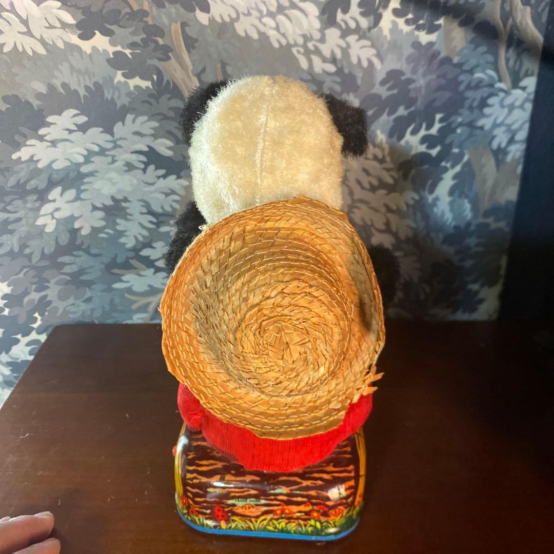 希少　アルプス商事　当時物　釣りをするパンダ　ブリキオモチャ